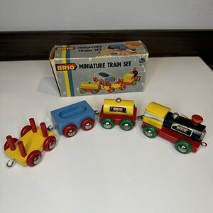 Vintage Brio #3134 Miniature Train Set W/ BOX! RARE Collectible